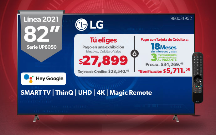 Smart TV 82” ThinQ UHD 4K Magic Remote