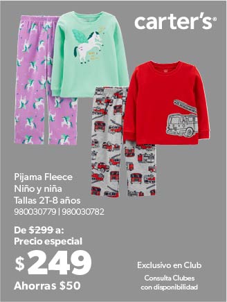 Pijama Fleece niño y niña. T. 2T-8 años