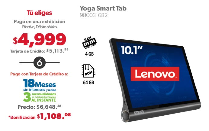 Yoga Smart Tab 10.1” 4GB RAM