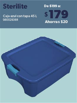 Caja azul con tapa 45 L