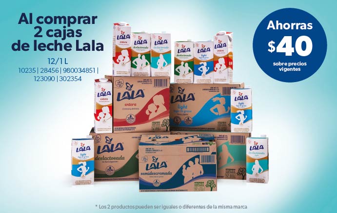 Al comprar 2 cajas de leche Lala