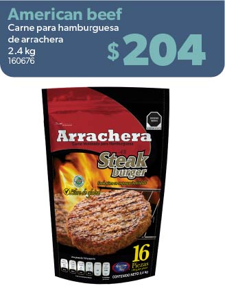 Carne para hamburguesa de arrachera