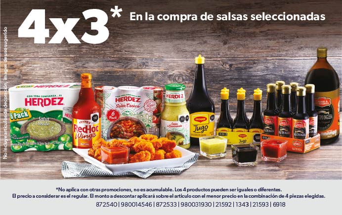 En la compra de salsas seleccionadas
