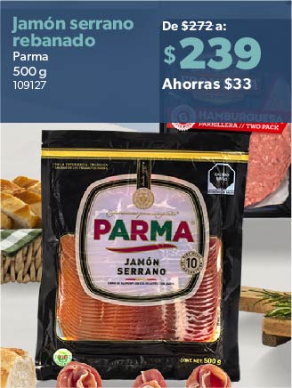 Jamón serrano rebanado