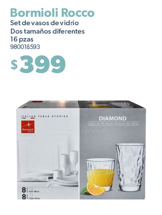 Set de vasos de vidrio