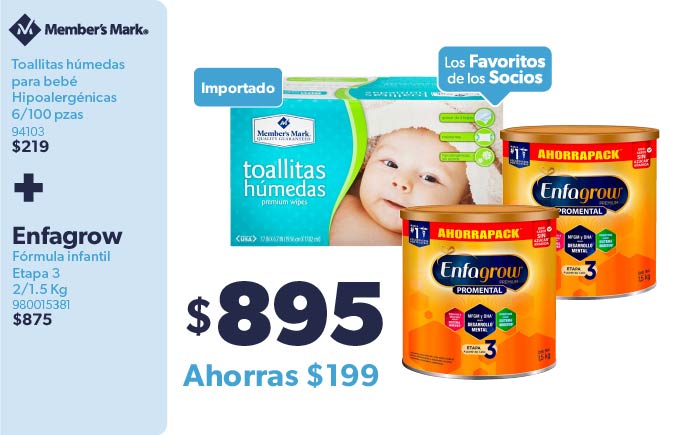 Toallitas húmedas+Fórmula infantil 