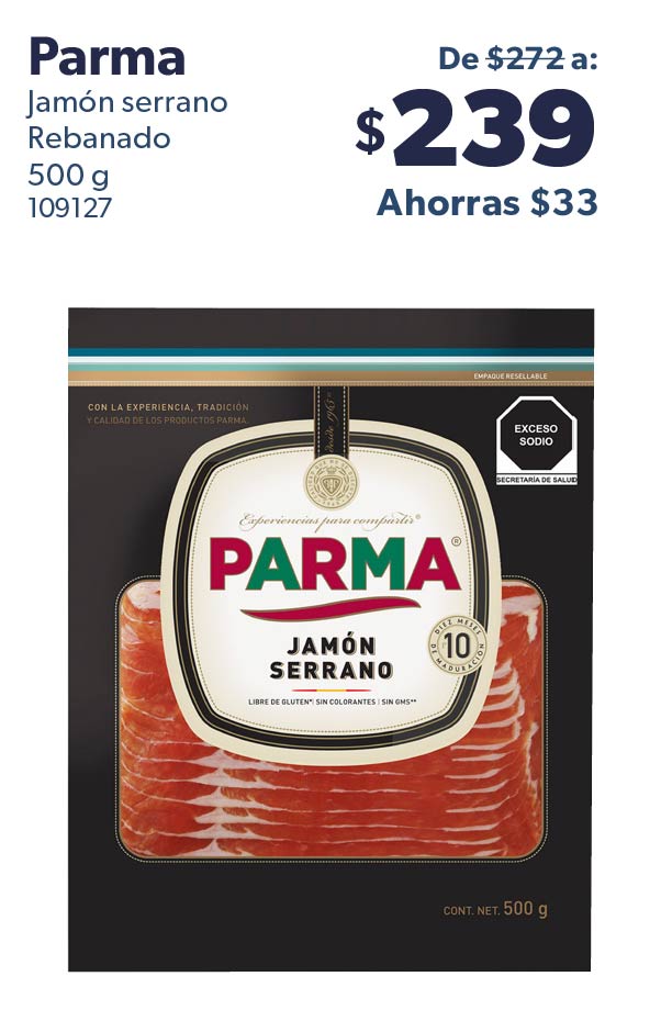 Jamón serrano Rebanado 500 g