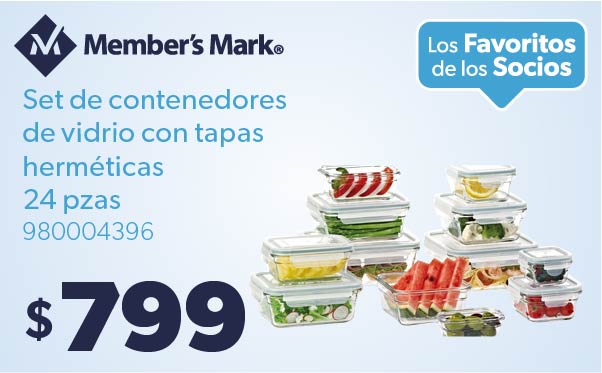 Set de contenedores de vidrio con tapas