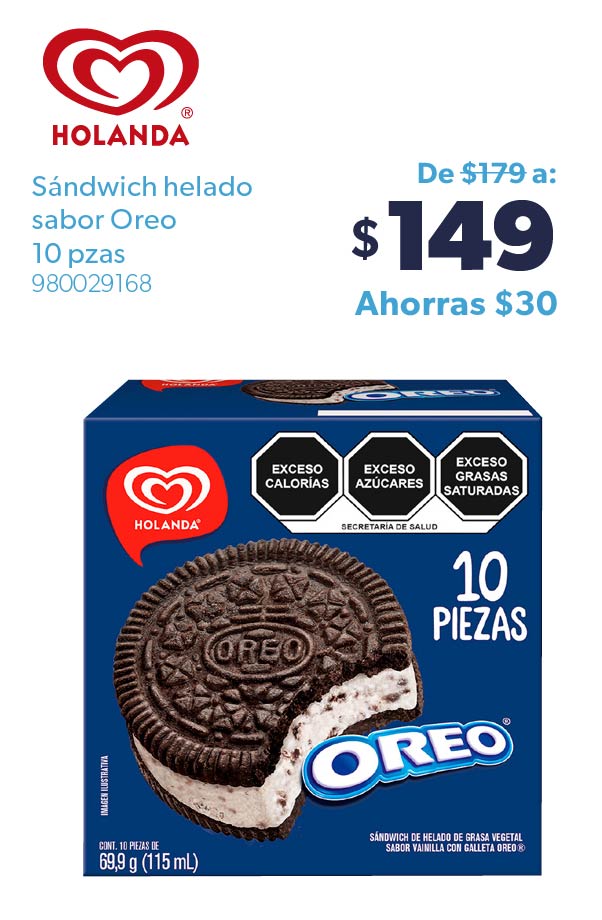 Sándwich helado sabor Oreo