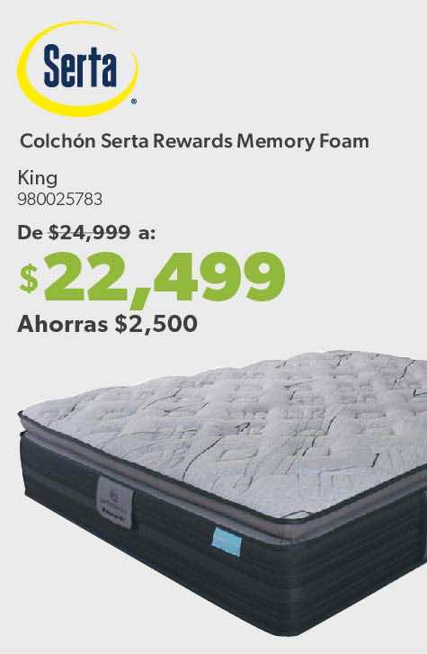 Colchón Serta Rewards Memory Foam King