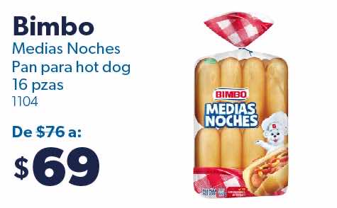 Medias Noches Pan para hot dog