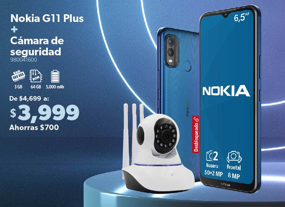 Nokia G11 Plus + Cámara de seguridad
