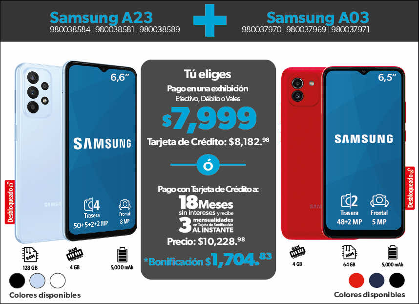 Samsung A23 + Samsung A03
