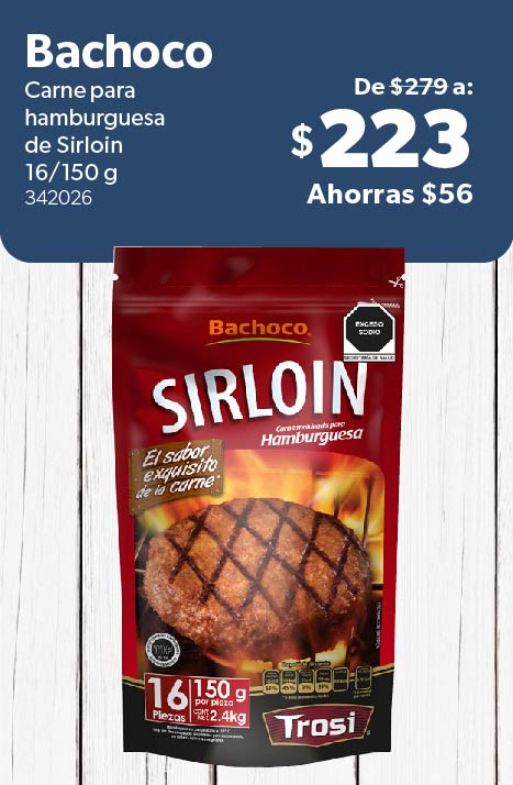 Carne para hamburguesa de Sirloin