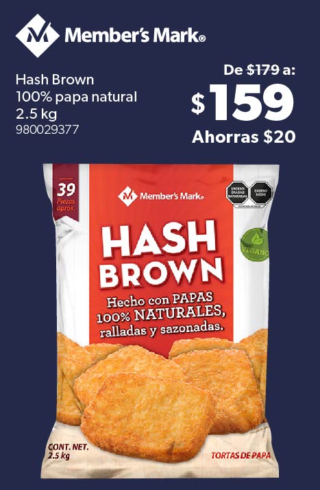 Hash Brown 100% papa natural
