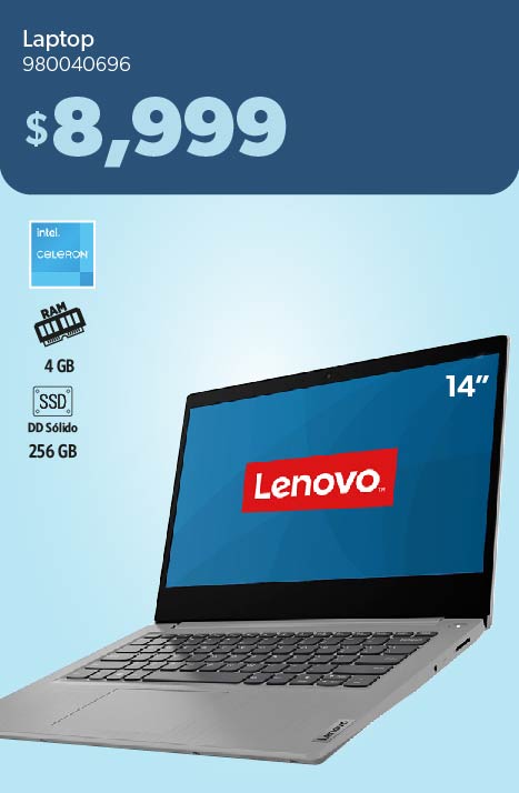 Laptop Intel Celeron/4GB RAM/SSD 256GB