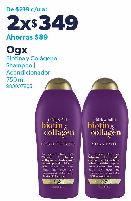 Biotina y Colágeno Shampoo | Acondicionador