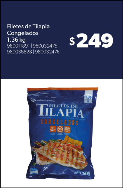 Filetes de tilapia congelados 1.36 kg