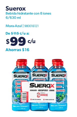 Bebida hidratante con 8 iones Mora Azul