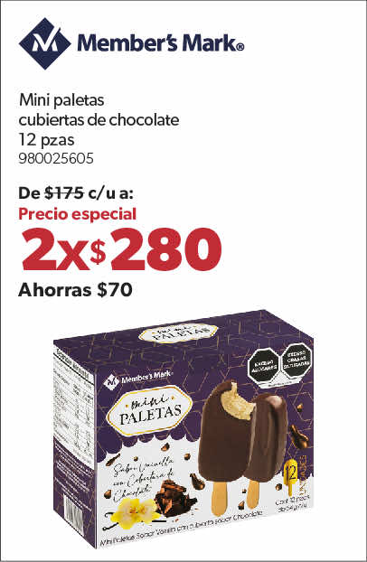 Paletas mini vainilla