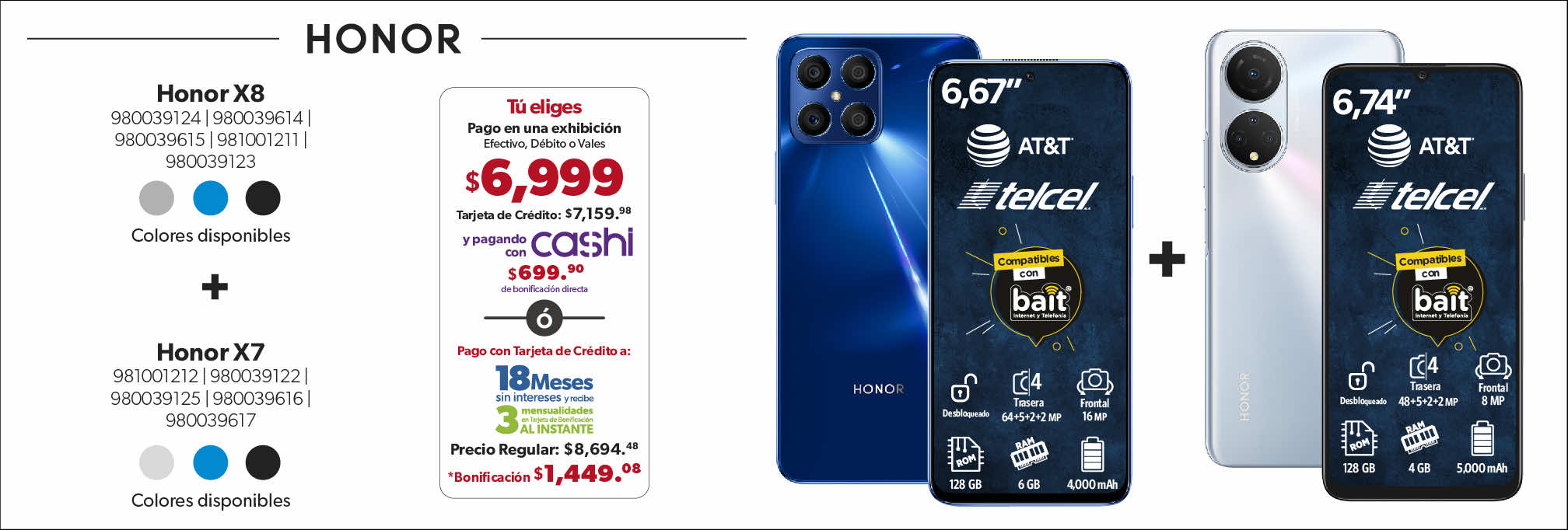 Smartphones X8 y X7
