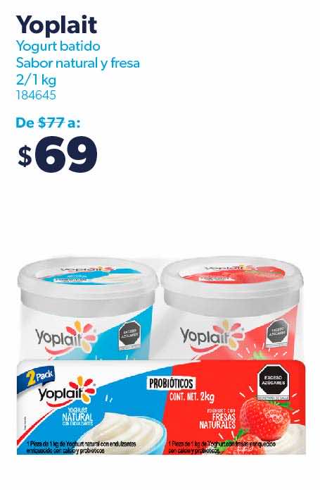 Yogurt batido sabor natural fresa