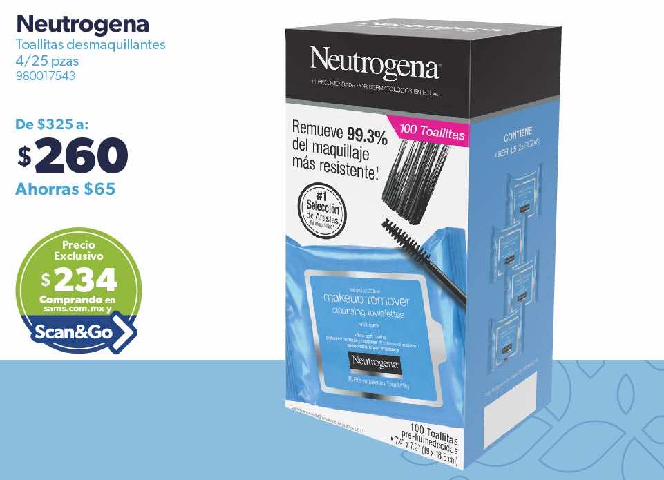 Toallitas desmaquillantes Neutrogena 25 pzas