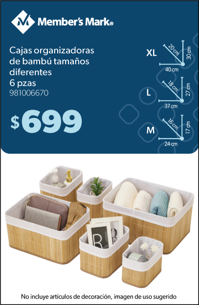 Cajas organizadoras de bambu