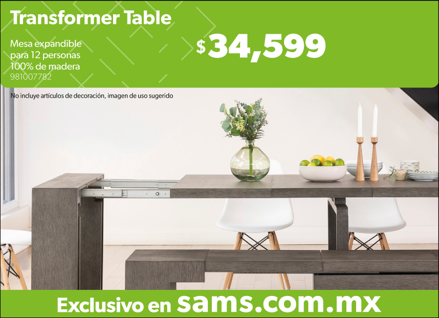 Mesa expandible gris