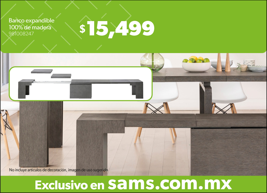 Banco expandible de madera