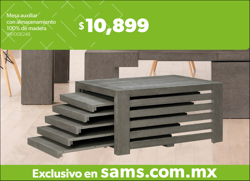 Mesa auxiliar con almacenamiento