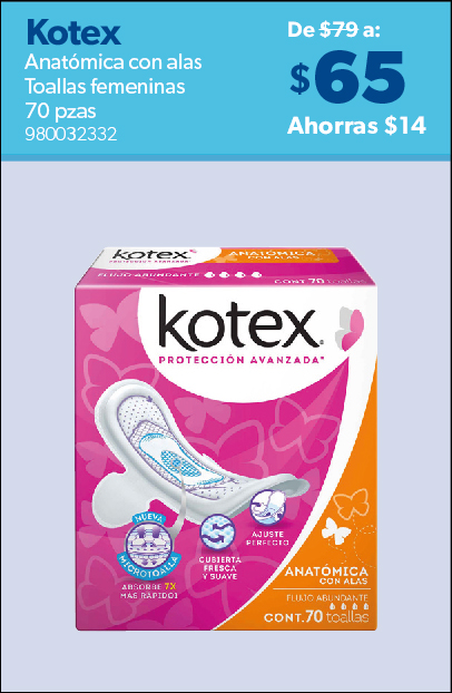 Toallas femeninas anatomica