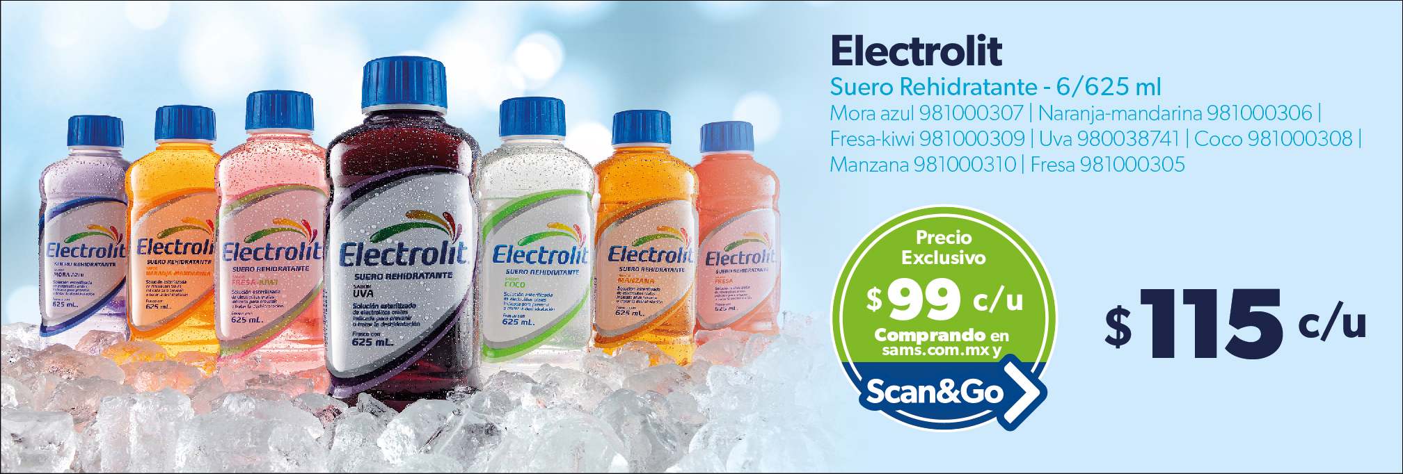 Suero rehidratante varios sabores