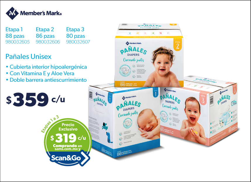 Panales unisex etapas 1-3