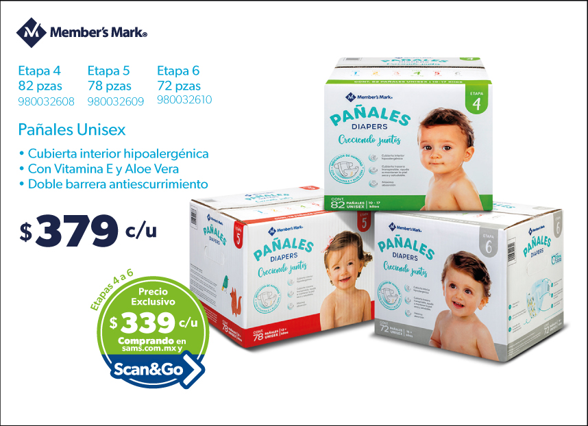 Panales unisex etapas 4-6