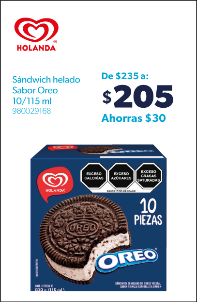 Sandwich helado sabor Oreo