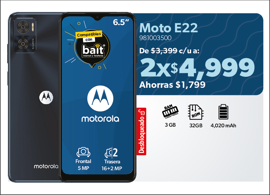 Smartphone Moto E22