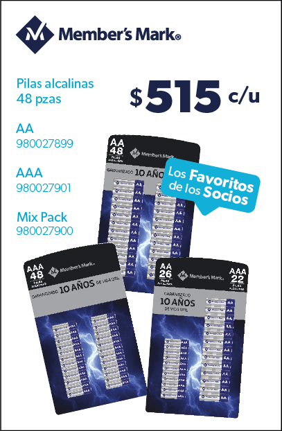 Pilas alcalinas AA y AAA