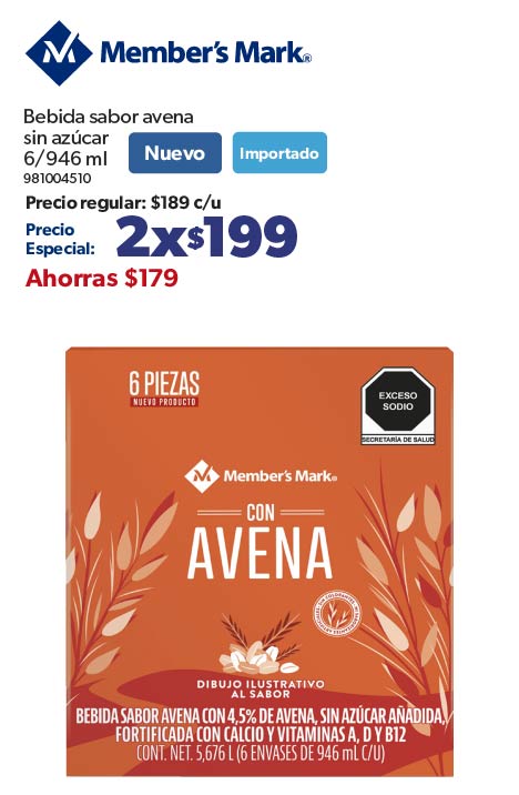 Bebida sabor avena