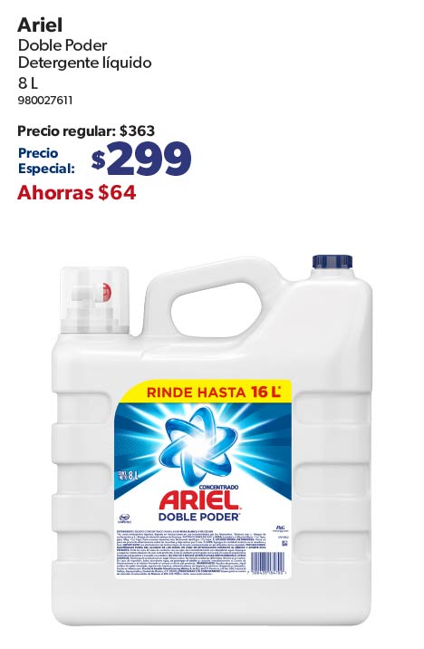 Detergente liquido doble poder