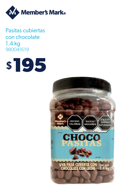 Pasitas cubiertas con chocolate