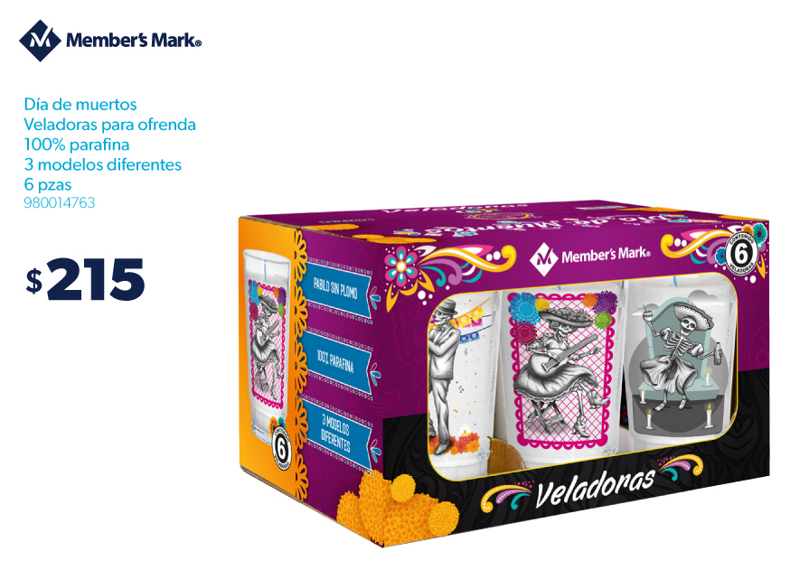 Veladoras para ofrenda Dia de Muertos