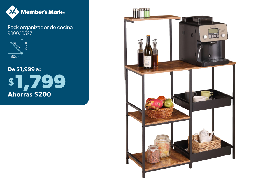 Rack organizador de cocina