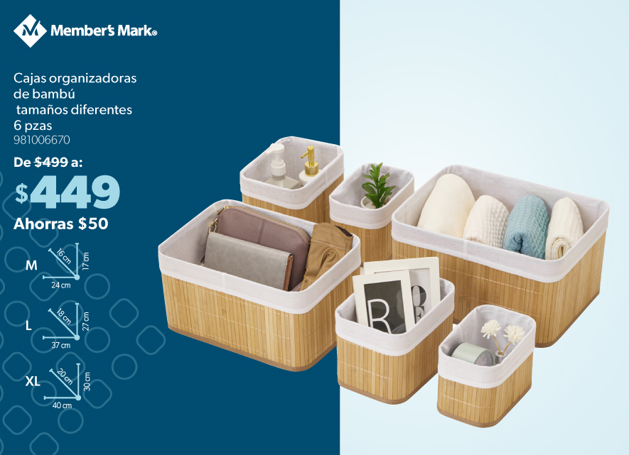 Cajas organizadoras de bambu