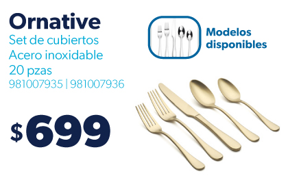 Set de cubiertos acero inoxidable