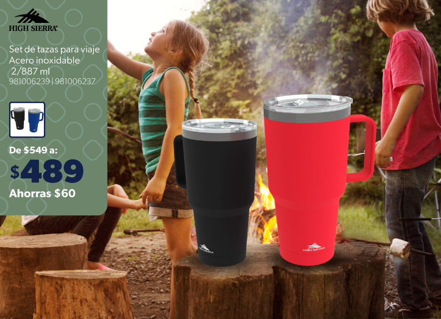 Set de tazas para viaje acero inoxidable