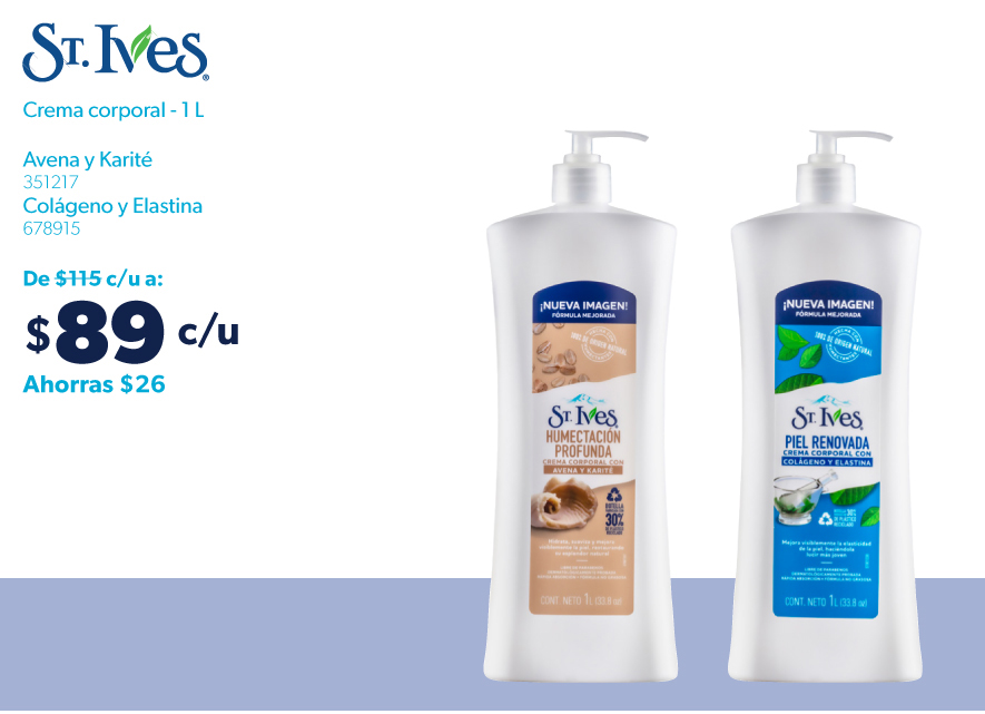 Crema corporal Avena o Colageno