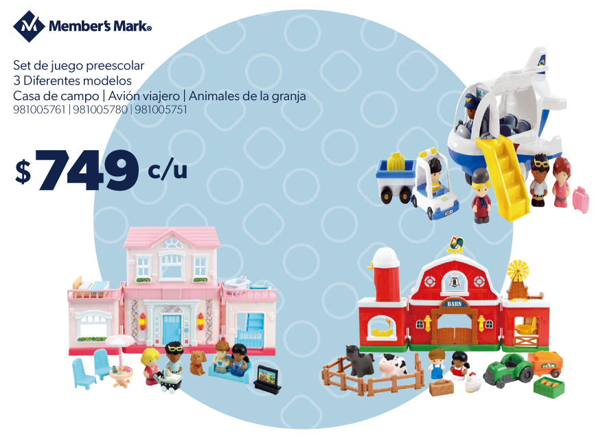 Set de juego preescolar 3 diferentes modelos