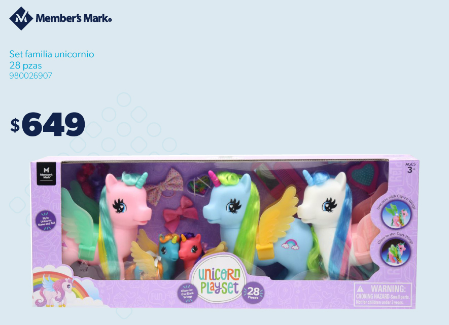 Set familia unicornio