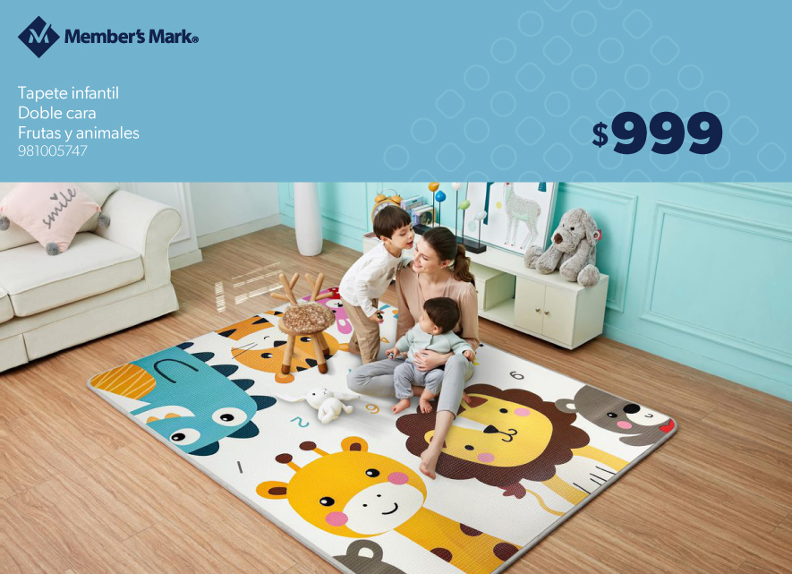 Tapete infantil doble cara Frutas y Animales